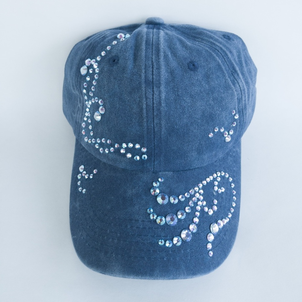 Blue rhinestone hat
